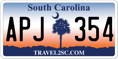 SC license plate APJ354