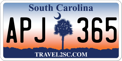SC license plate APJ365