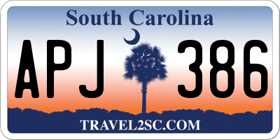 SC license plate APJ386
