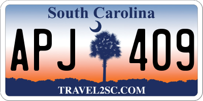 SC license plate APJ409