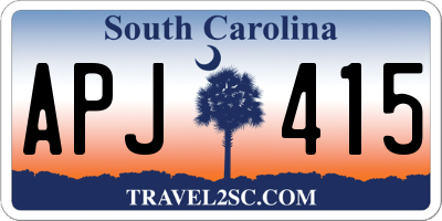 SC license plate APJ415