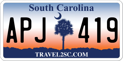 SC license plate APJ419