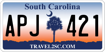 SC license plate APJ421