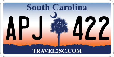 SC license plate APJ422