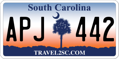 SC license plate APJ442