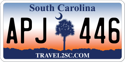 SC license plate APJ446