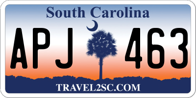 SC license plate APJ463