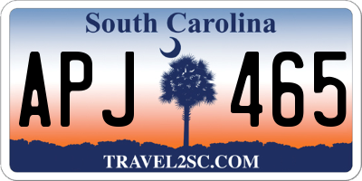 SC license plate APJ465