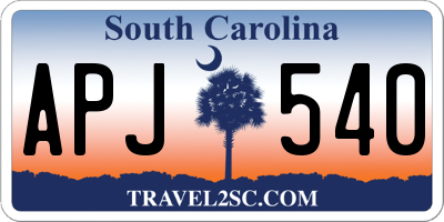 SC license plate APJ540