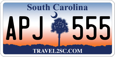 SC license plate APJ555
