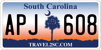 SC license plate APJ608