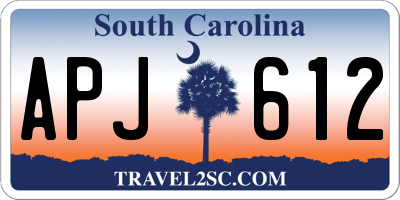 SC license plate APJ612