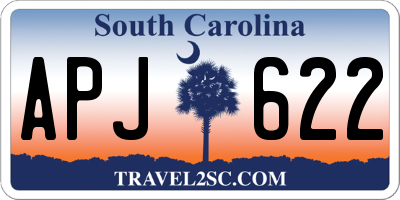 SC license plate APJ622