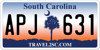 SC license plate APJ631