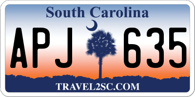SC license plate APJ635