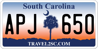 SC license plate APJ650