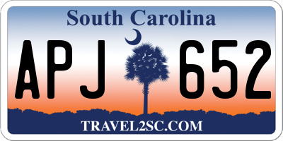 SC license plate APJ652