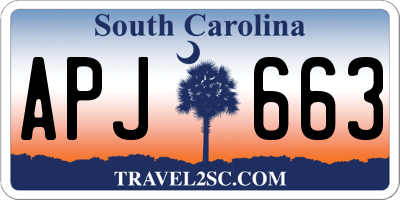 SC license plate APJ663
