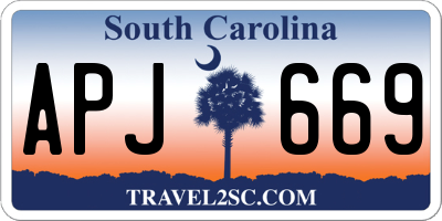 SC license plate APJ669