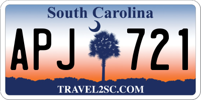 SC license plate APJ721