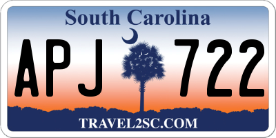 SC license plate APJ722