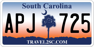 SC license plate APJ725