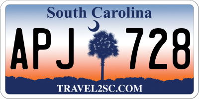 SC license plate APJ728