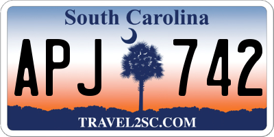 SC license plate APJ742