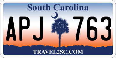 SC license plate APJ763