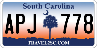 SC license plate APJ778