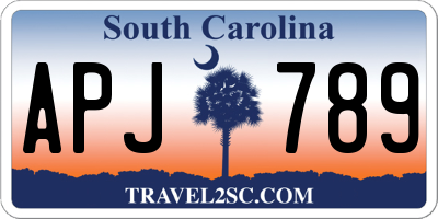 SC license plate APJ789