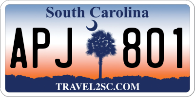 SC license plate APJ801