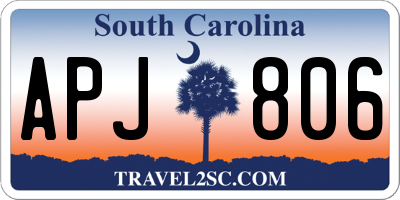 SC license plate APJ806