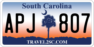 SC license plate APJ807