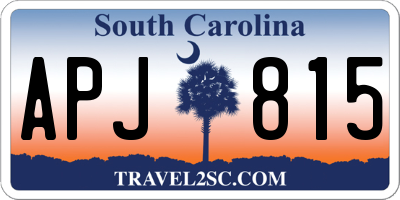 SC license plate APJ815