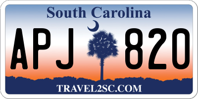 SC license plate APJ820
