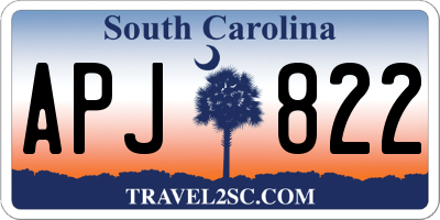 SC license plate APJ822