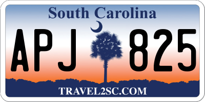 SC license plate APJ825