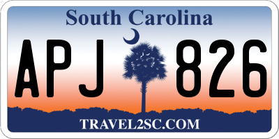 SC license plate APJ826