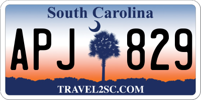 SC license plate APJ829