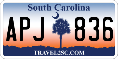 SC license plate APJ836