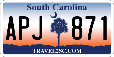 SC license plate APJ871