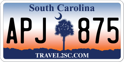 SC license plate APJ875