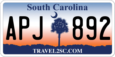SC license plate APJ892