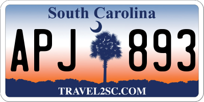 SC license plate APJ893