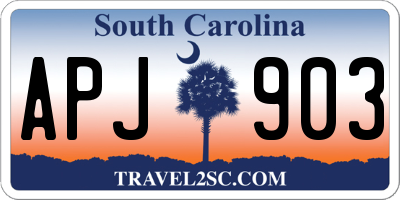 SC license plate APJ903