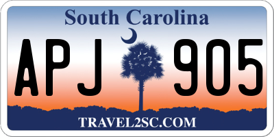 SC license plate APJ905