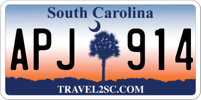 SC license plate APJ914