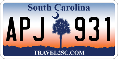 SC license plate APJ931