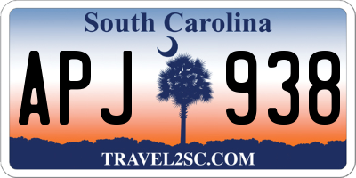 SC license plate APJ938